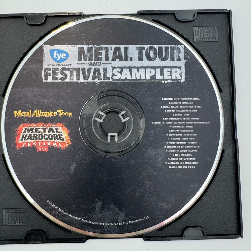 FYE Metal Tour & Festival Sampler 2014 Promo‎ CD Behemoth Sabaton Carnifex